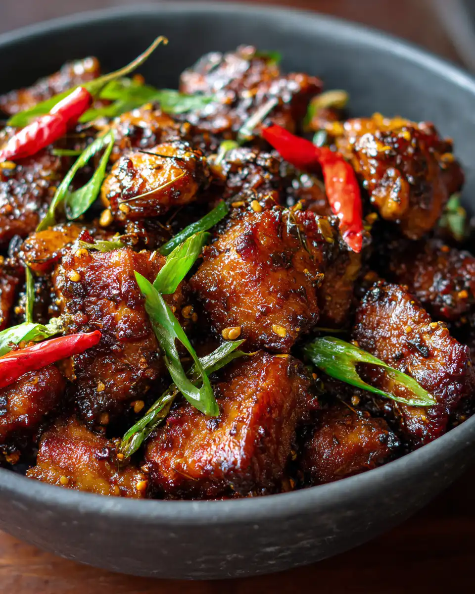 black pepper chicken with juicy tender chicken