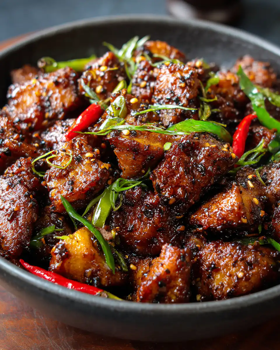 black pepper chicken with juicy tender chicken