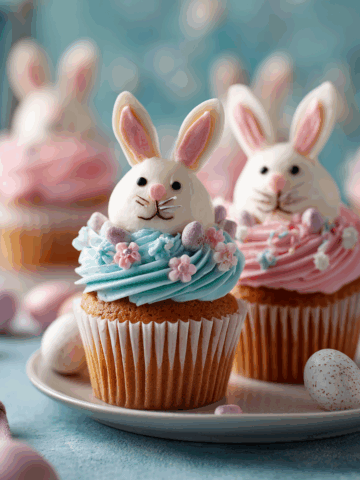 easter bunny cupcakes