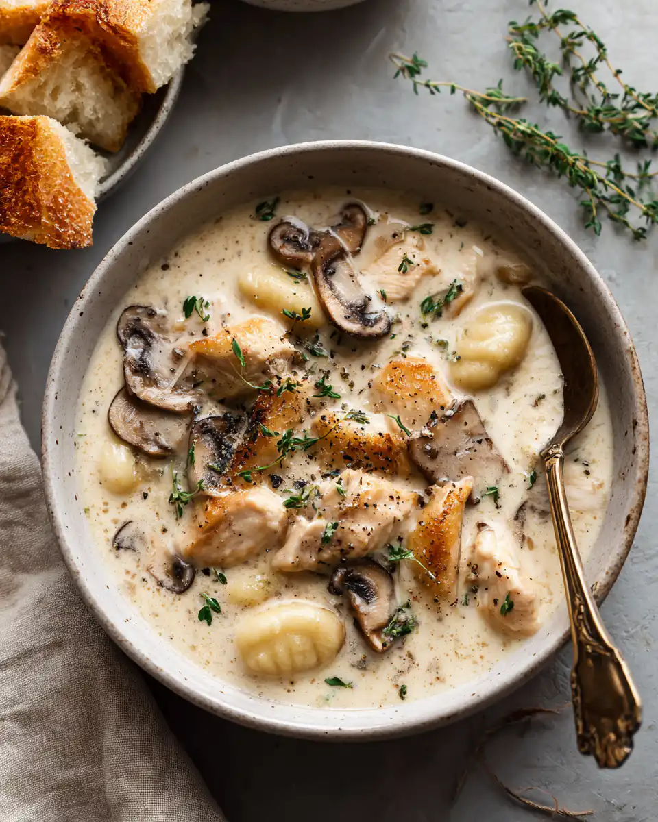 Creamy Chicken Marsala Gnocchi Soup