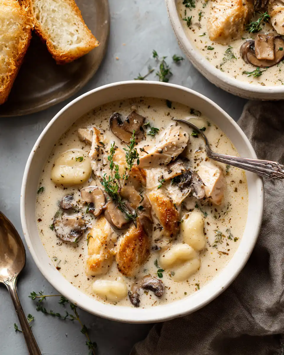 Creamy Chicken Marsala Gnocchi Soup