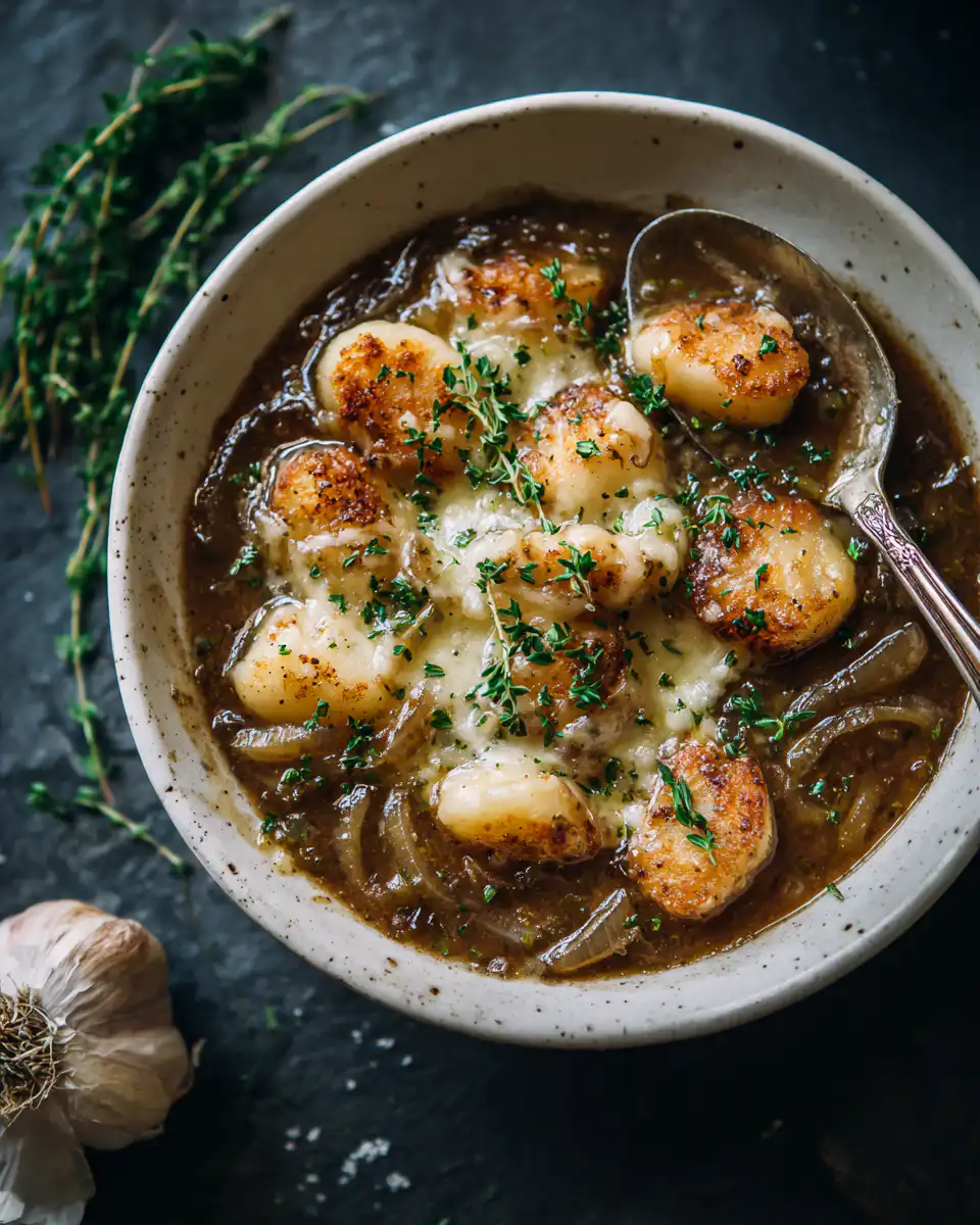 French Onion Gnocchi Soup