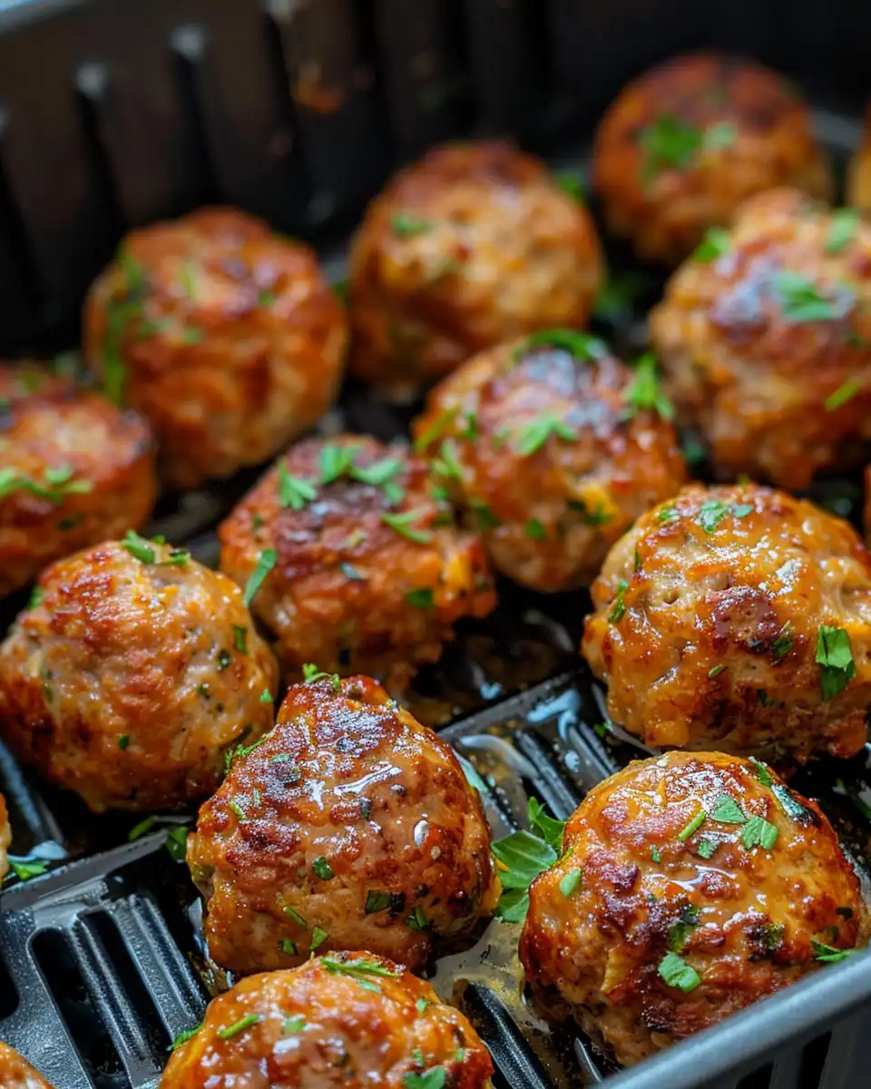 Close-up of turkey meatballs mixture ingredients and texture