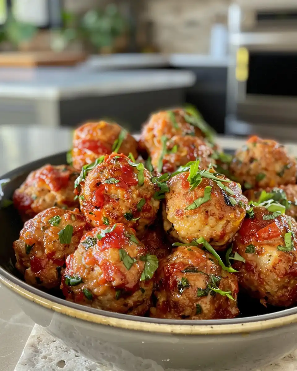 Air fryer turkey meatballs fresh and ready in the pot