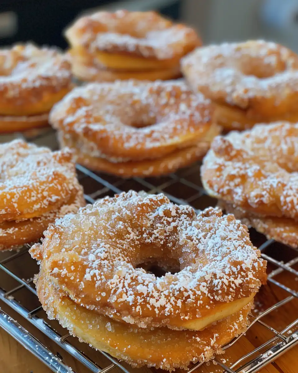 Golden baked apple fritters fresh from the pressure cooker