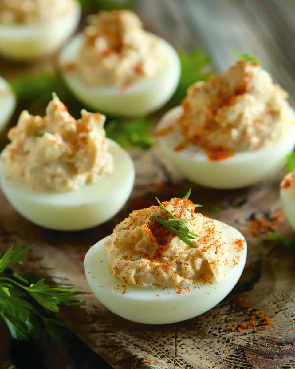 Close-up of ingredients for Southern style deviled eggs