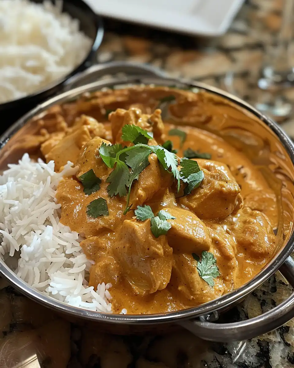Key spices and ingredients for butter chicken including tomatoes and garam masala
