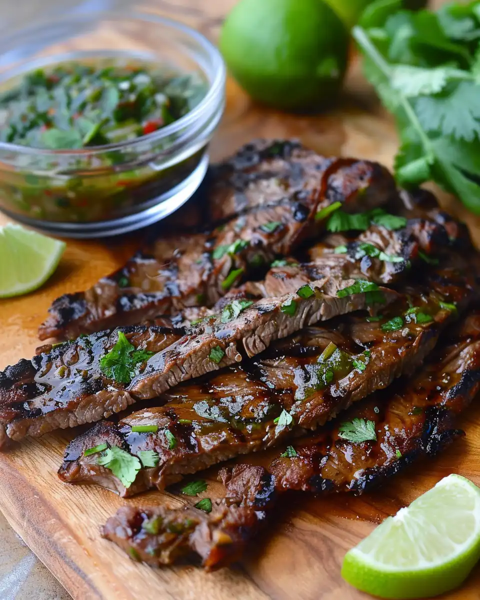 Juicy sliced carne asada cooked in pressure cooker
