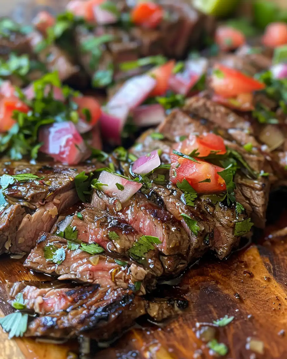 Carne asada marinade in pressure cooker with fresh ingredients