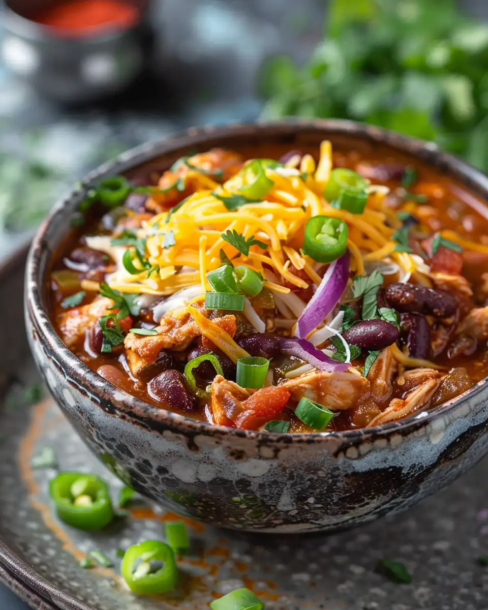 Ingredients and details of chicken chili before cooking in pressure cooker