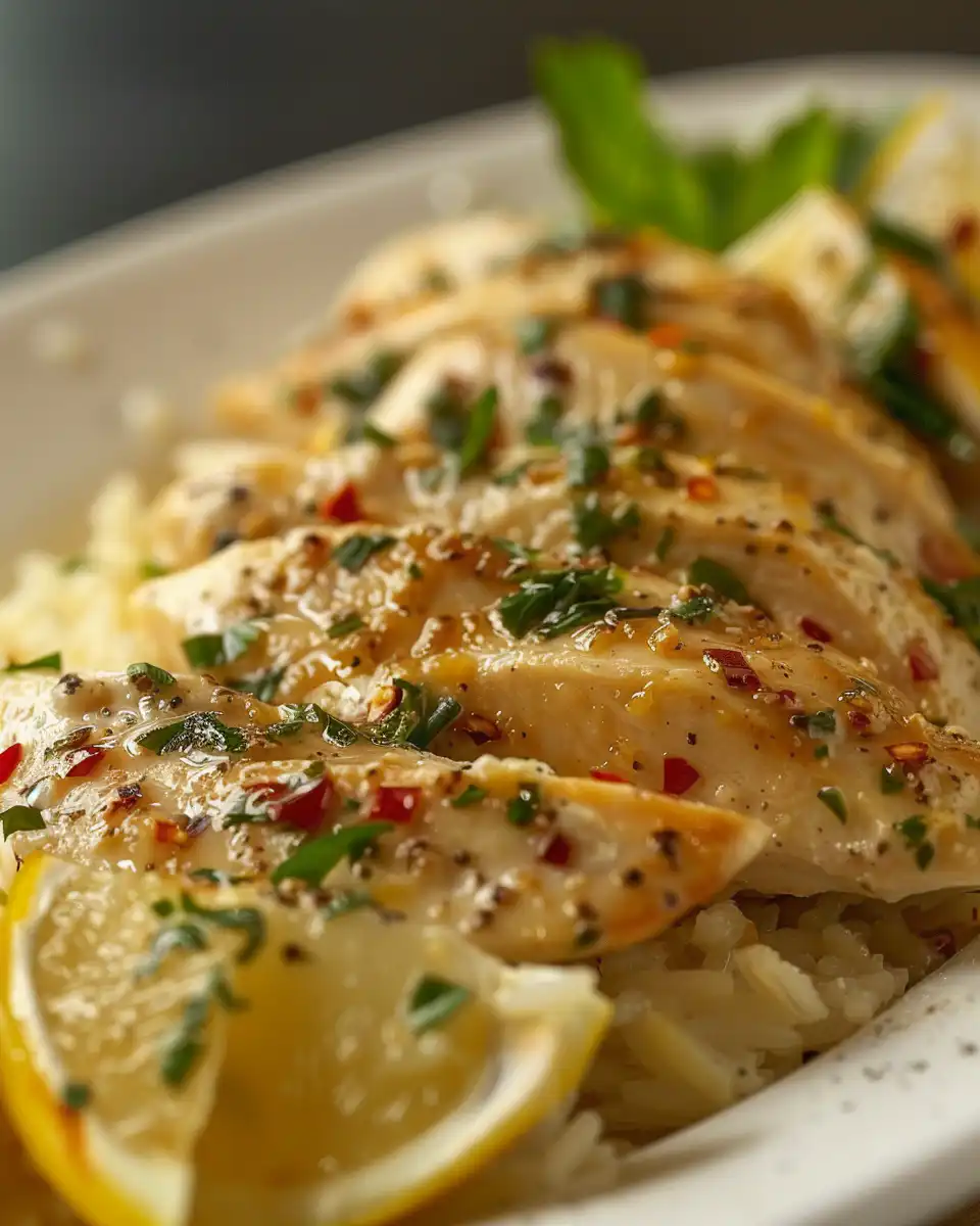 Ingredients for chicken scampi with garlic Parmesan rice preparation