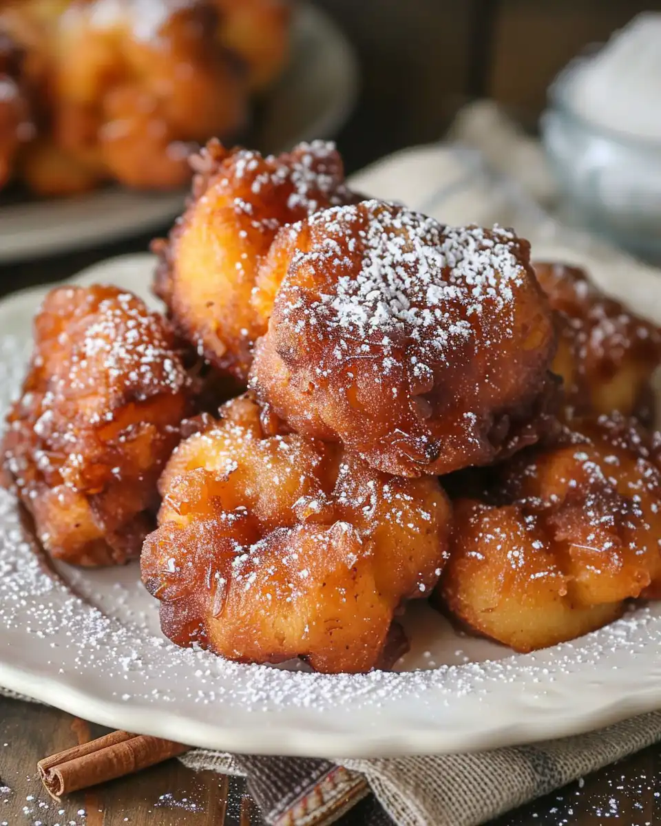 Close-up of cinnamon apple fritter batter with chopped apples and spices