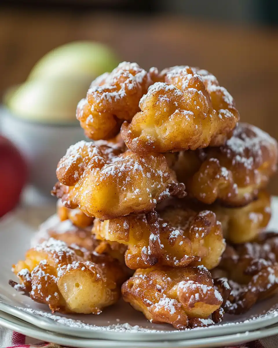 Close-up of cinnamon apple fritter batter with chopped apples and spices