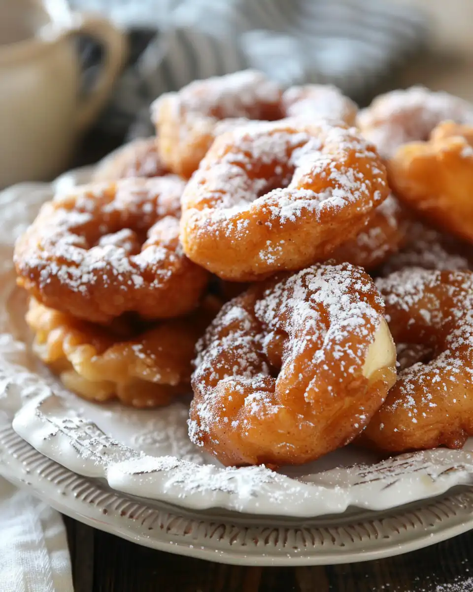 Close up of fresh ingredients for cinnamon apple fritters, including apples and spices