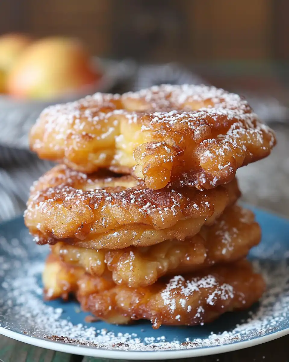 Golden glazed cinnamon apple fritters served fresh and ready to enjoy