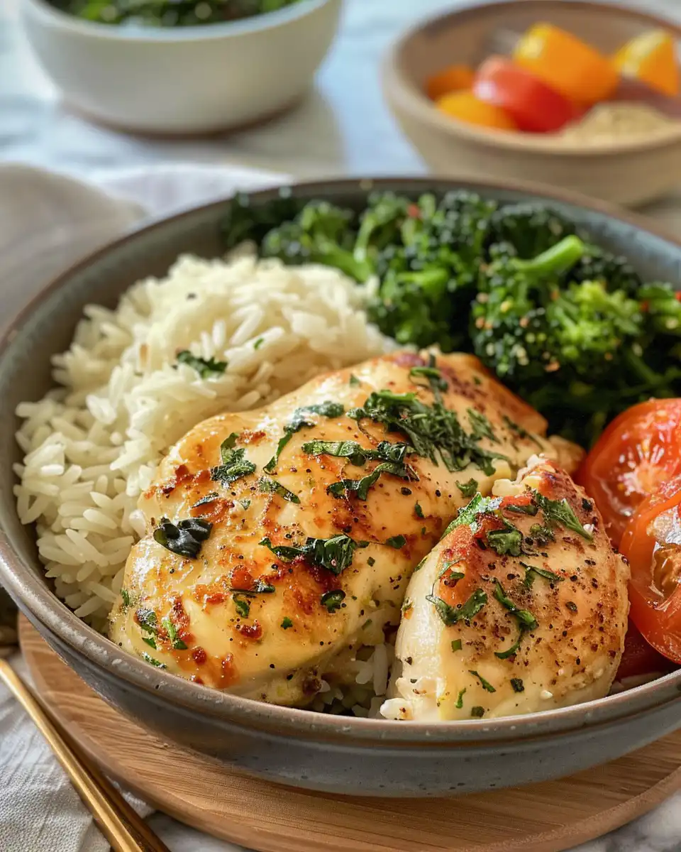 Pressure cooker chicken and rice with coconut lime aroma cooking