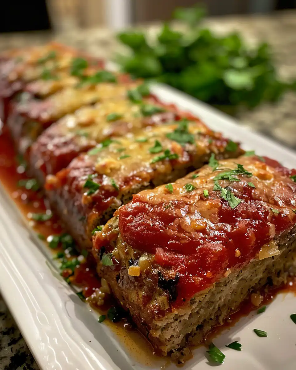 Garlic Parmesan chicken meatloaf simmering in pressure cooker