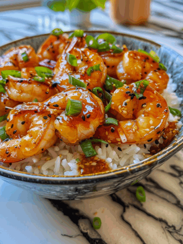Honey Garlic Shrimp Bowls taken with iphone 15 pro max --iw 2 --ar 4:5 --v 6.0 --raw