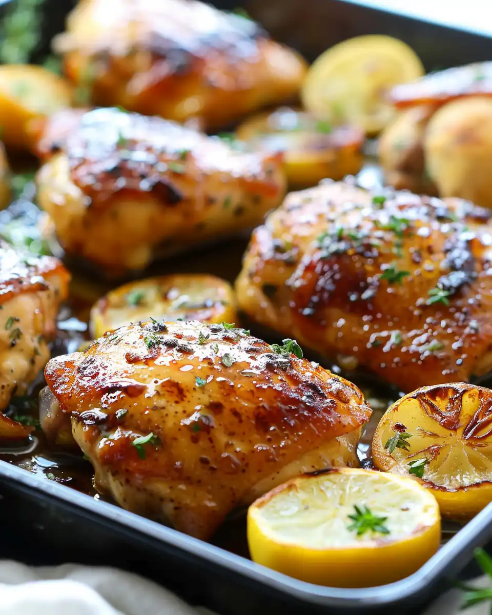 Close-up of seasoned chicken thighs with sweet potato and carrots ready for cooking