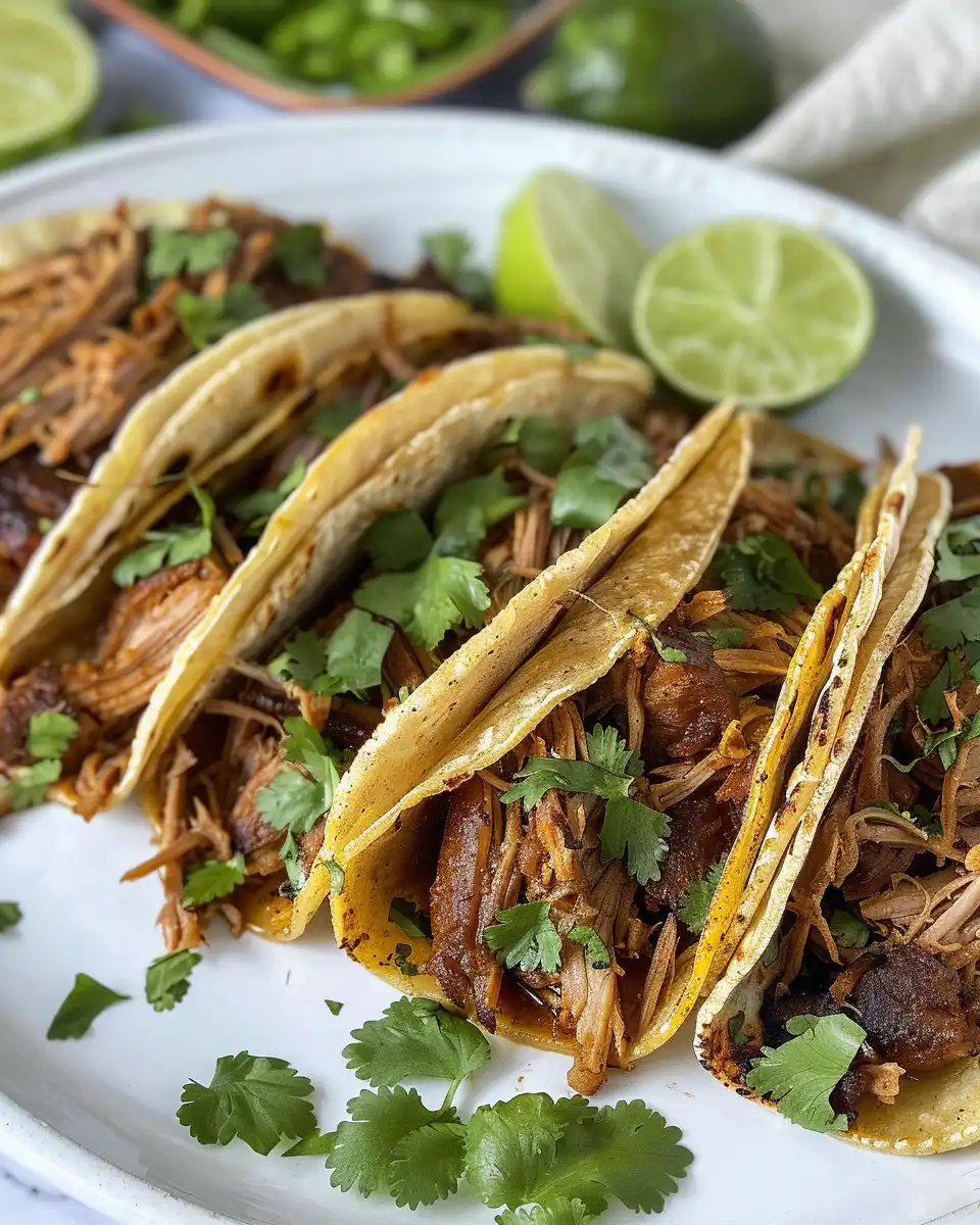 Juicy pork carnitas cooking in a pressure cooker with steam