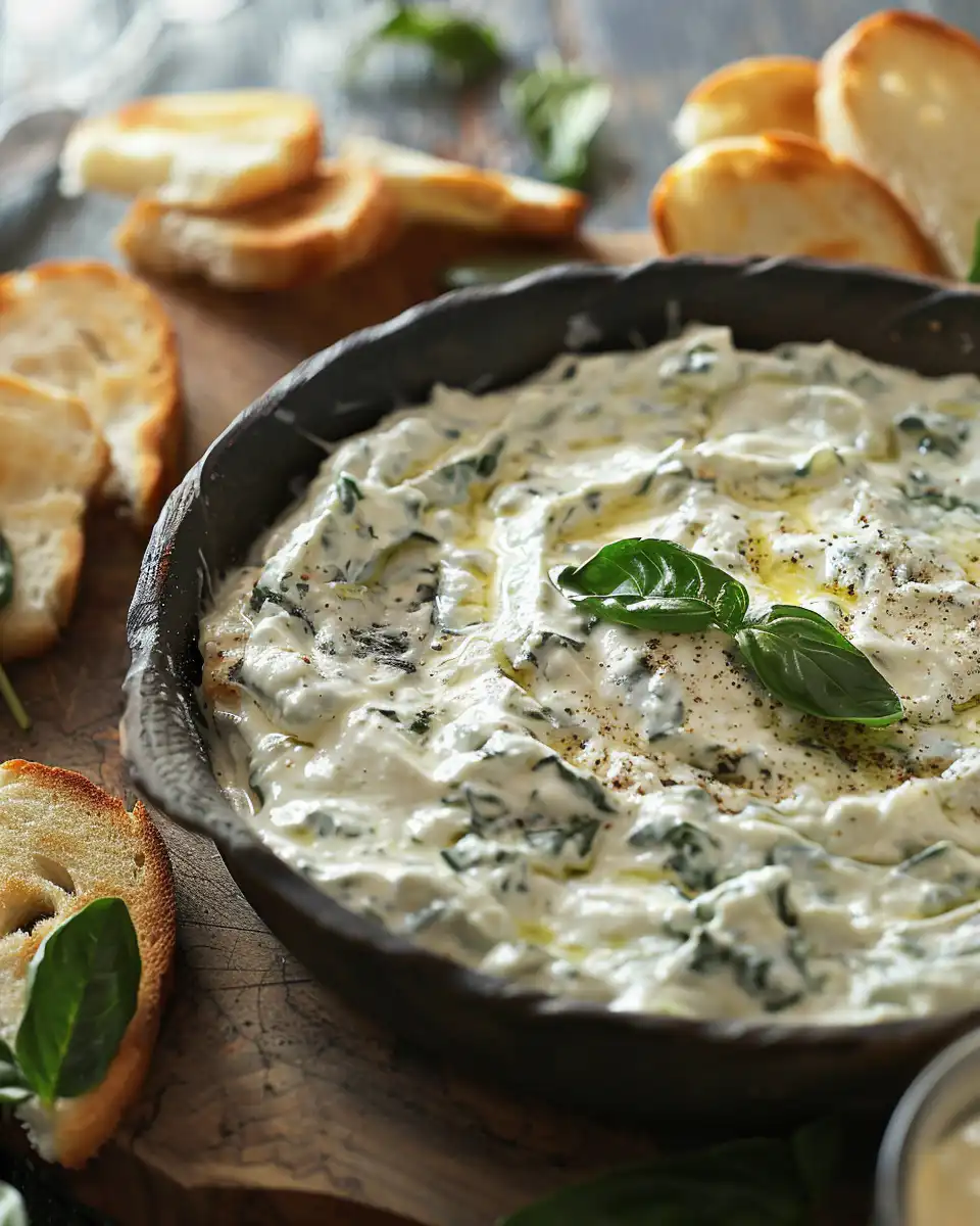 Mixing bowl with Knorr Dry Vegetable Mix, mayo, sour cream and spinach for dip