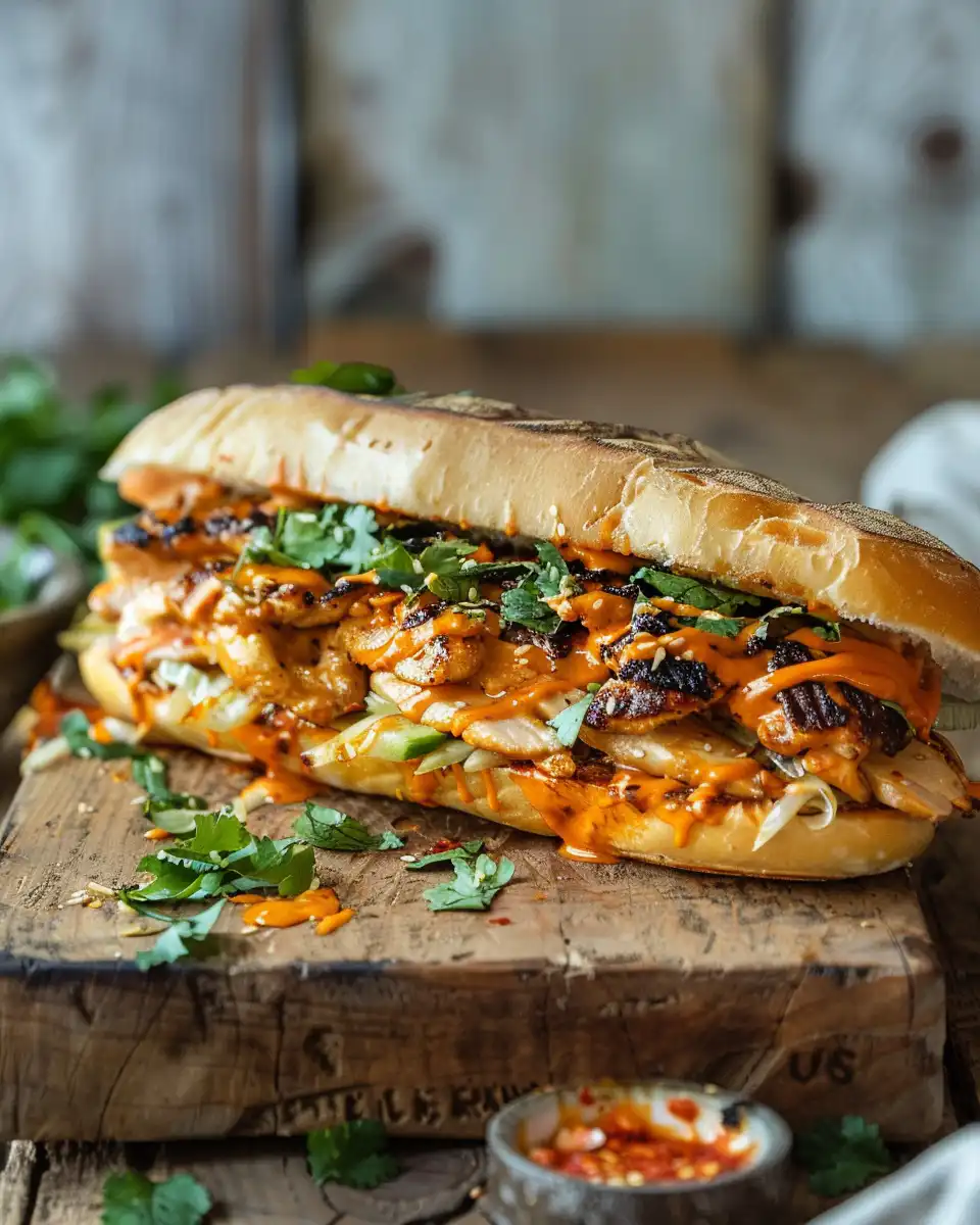 Detailed look at the ingredients for Korean BBQ grilled chicken sandwich