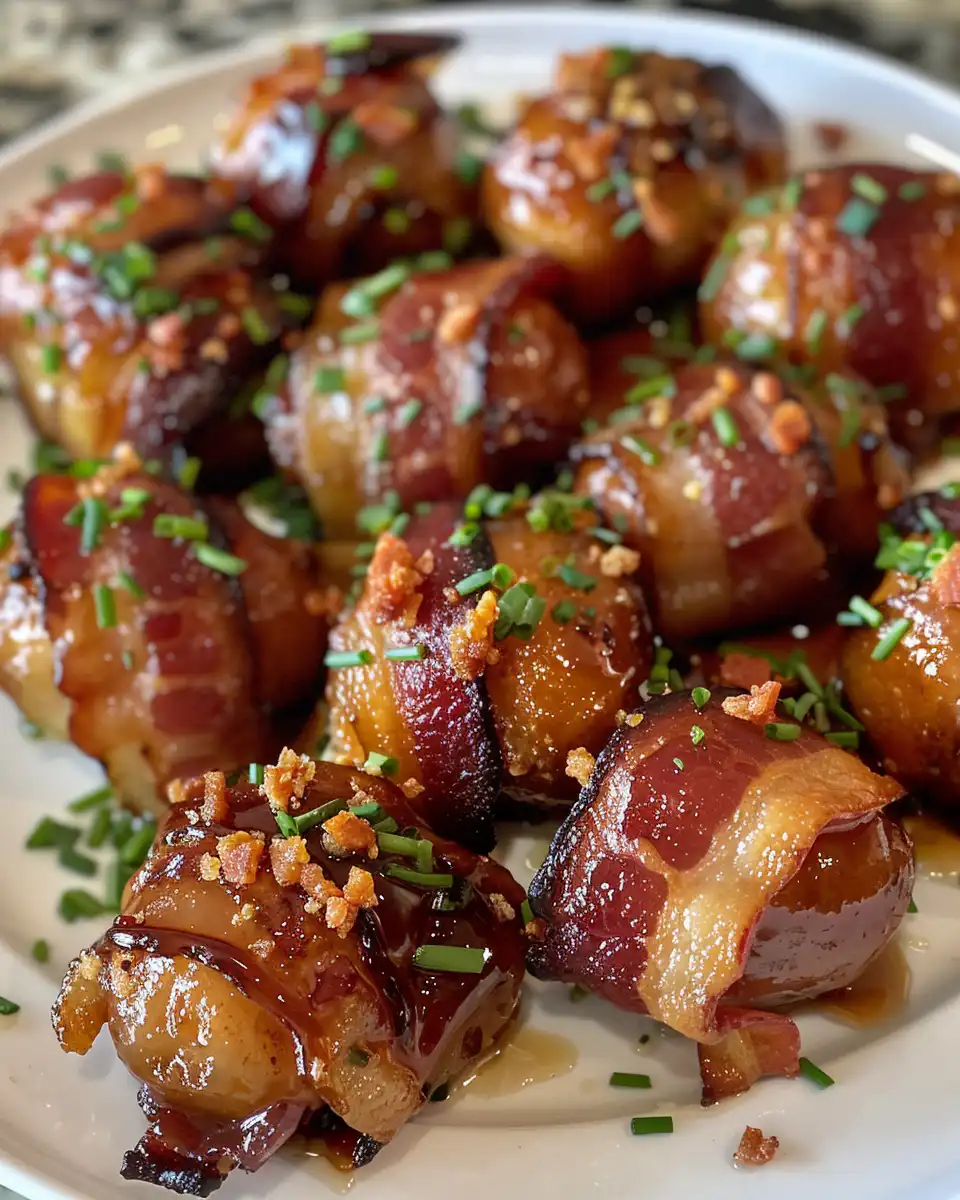 Baked maple caramel bacon crack bites freshly cut and ready to serve