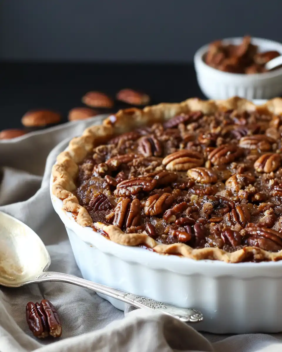 Slice of Pecan Pie Cobbler displaying golden crust and pecan topping