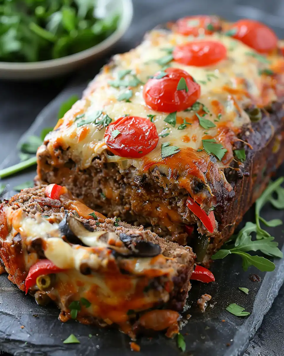 Ingredients including mozzarella and ground beef for Philly cheesesteak meatloaf
