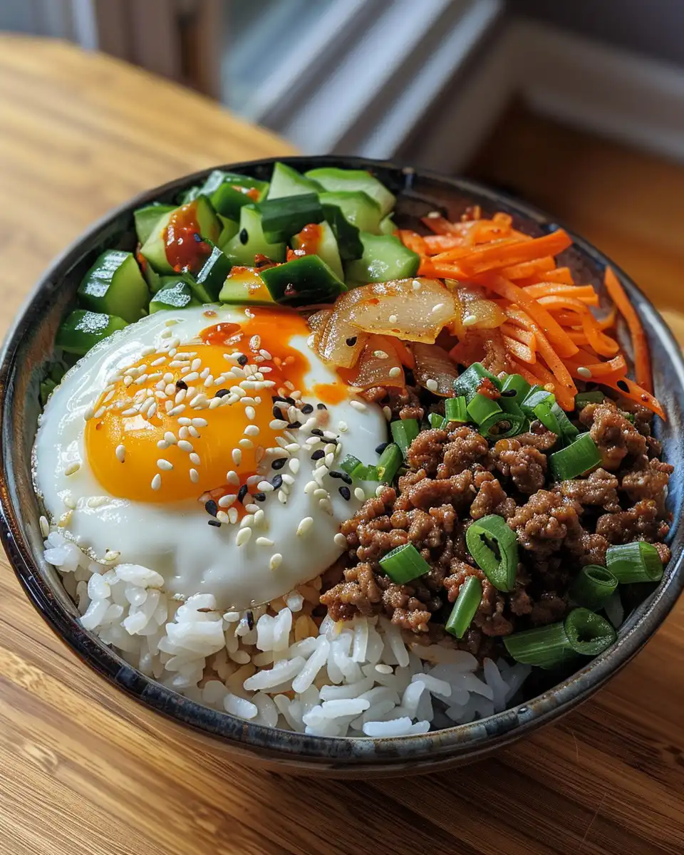 Ingredients for quick Korean ground beef bowl including garlic, brown sugar, and soy sauce