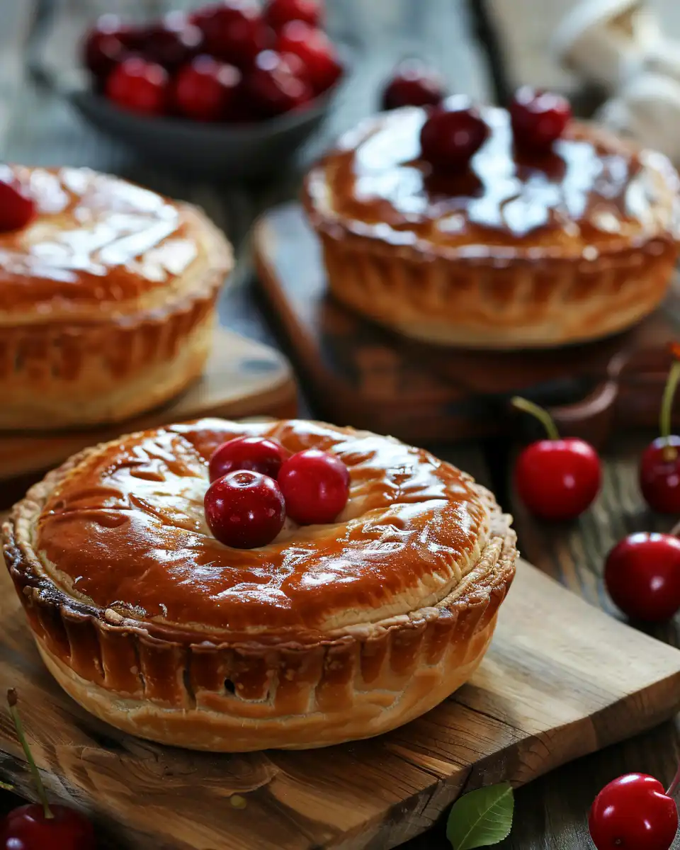 Close-up view of ingredients and prepared cherry filling for hand pies