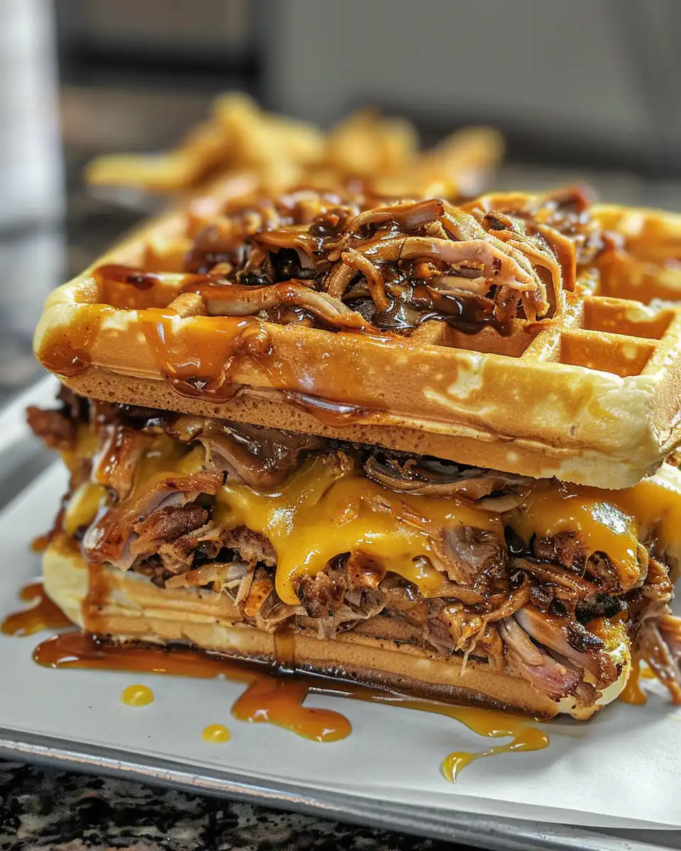 Juicy slow cooker pulled pork shredding steam escaping pressure cooker