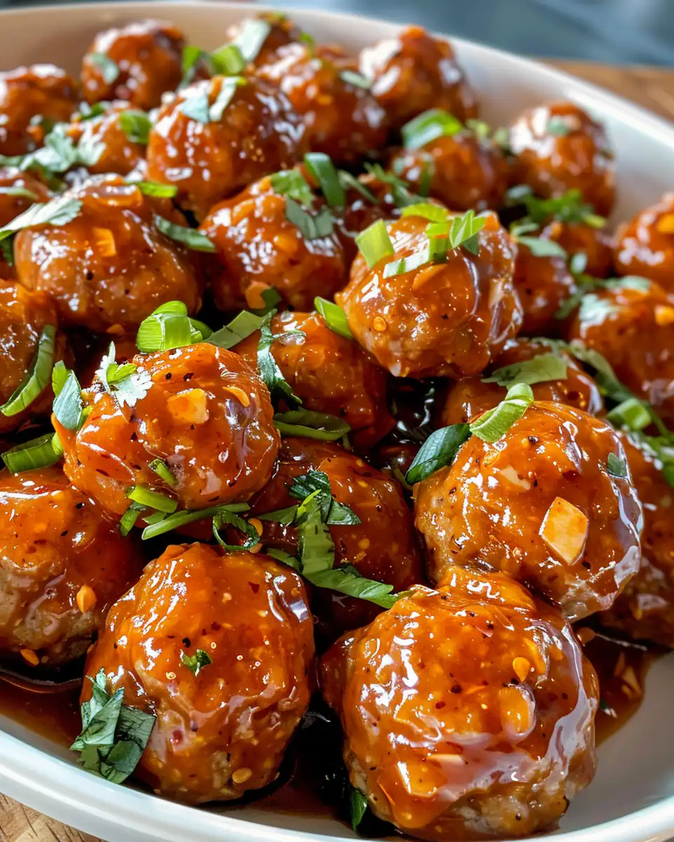Sweet chili meatballs sizzling in a pressure cooker with steam