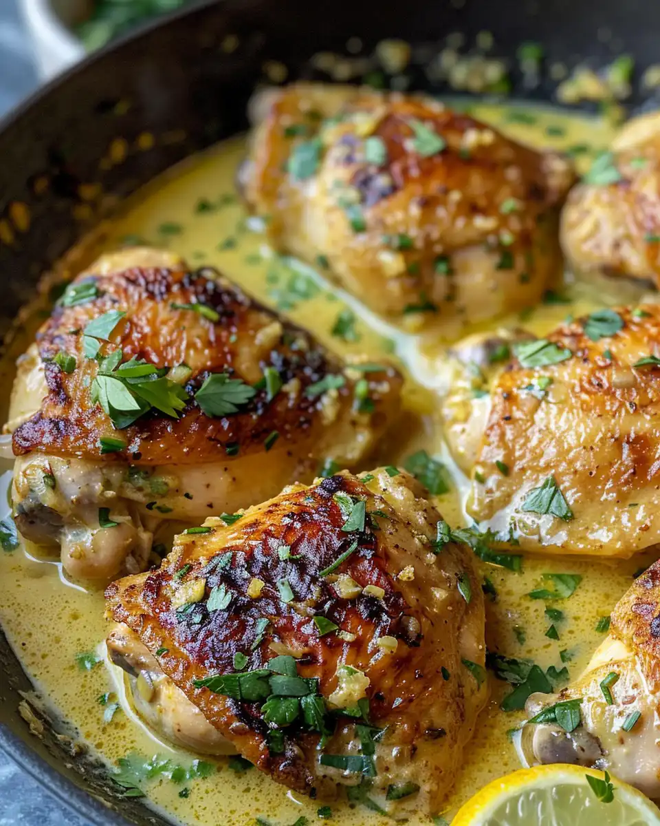Freshly prepared ingredients for creamy coconut lime chicken including shallot, garlic, ginger, cilantro, lime juice, and chicken