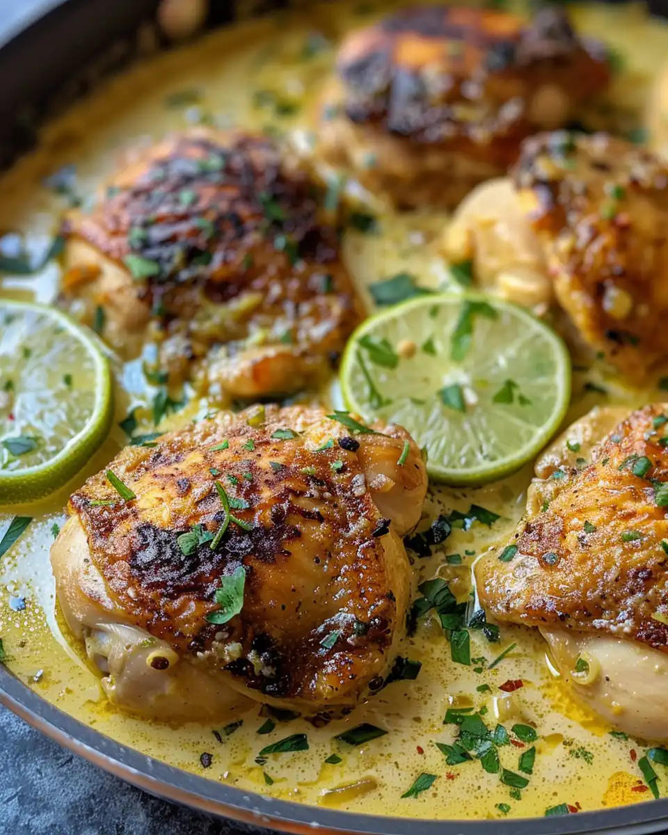 Pressure cooker steaming with creamy coconut lime chicken inside