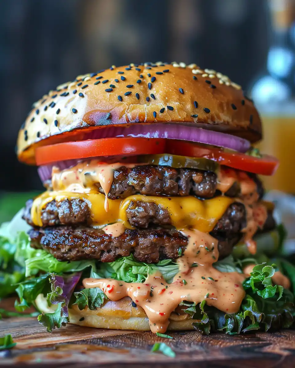 Final Smash Burger Sauce served thick and creamy next to a freshly cooked burger