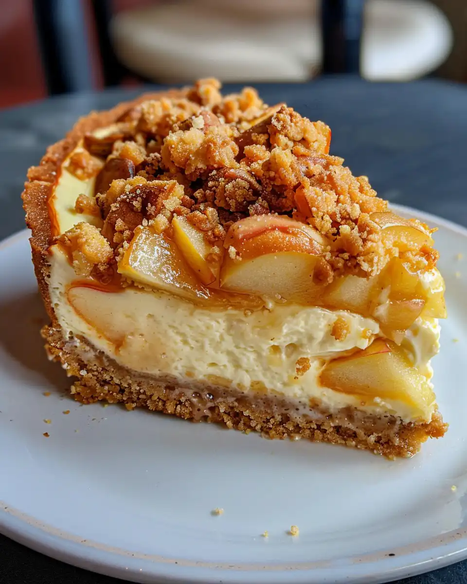 Ingredients and crumbly topping for apple crumble cheesecake