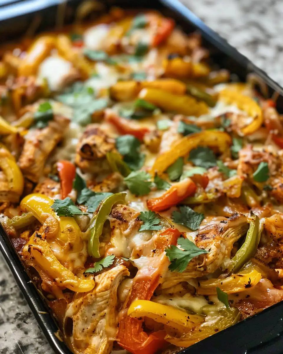 Pressure cooker with chicken fajita casserole cooking inside with steam