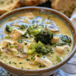 Chicken Broccoli Soup taken with iphone 15 pro max --iw 2 --ar 4:5 --v 6.0 --raw