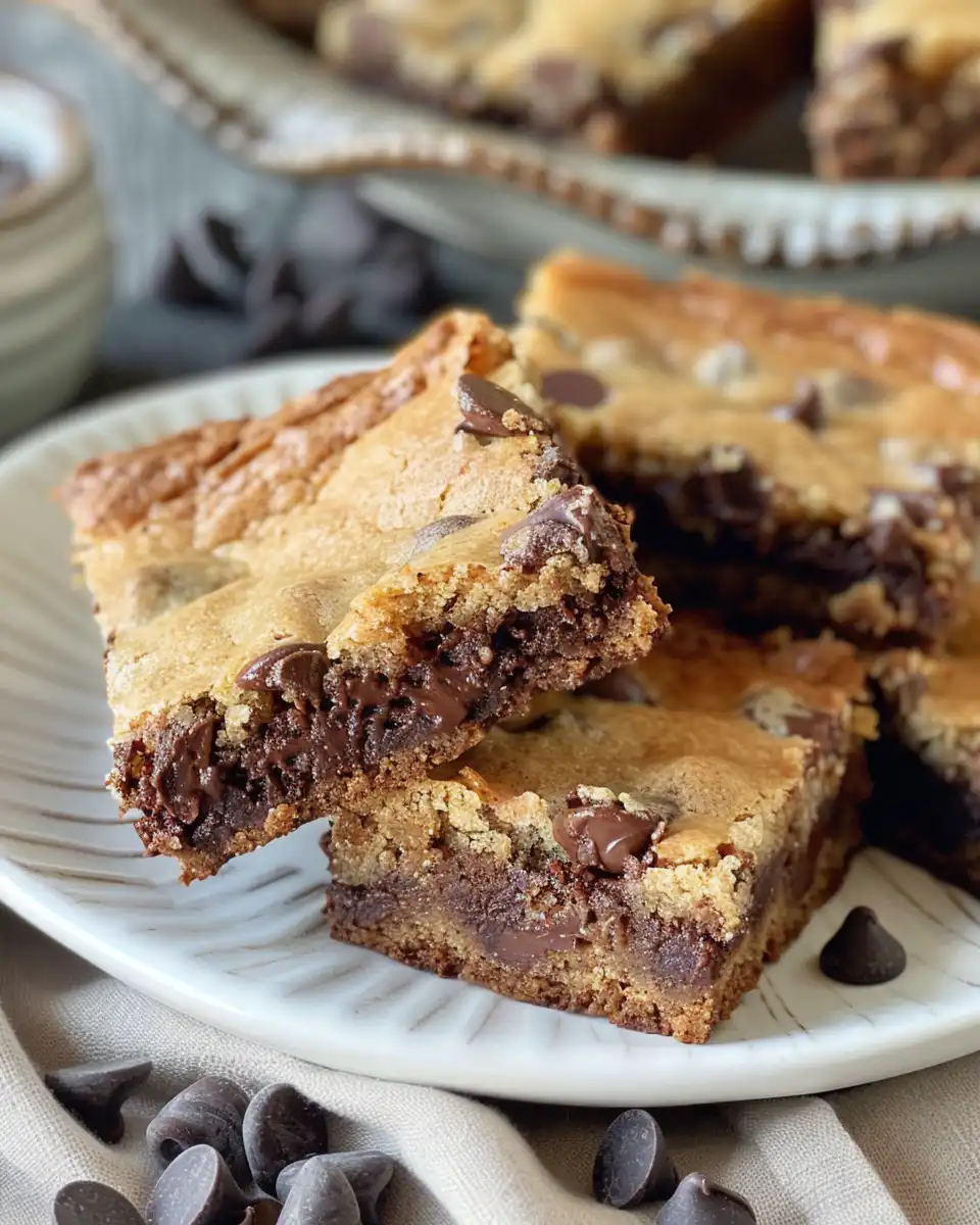 Chocolate chip cookie brownies fresh from the pressure cooker with gooey chocolate