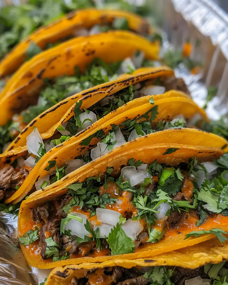 Final crispy birria tacos served with melted cheese and fresh toppings