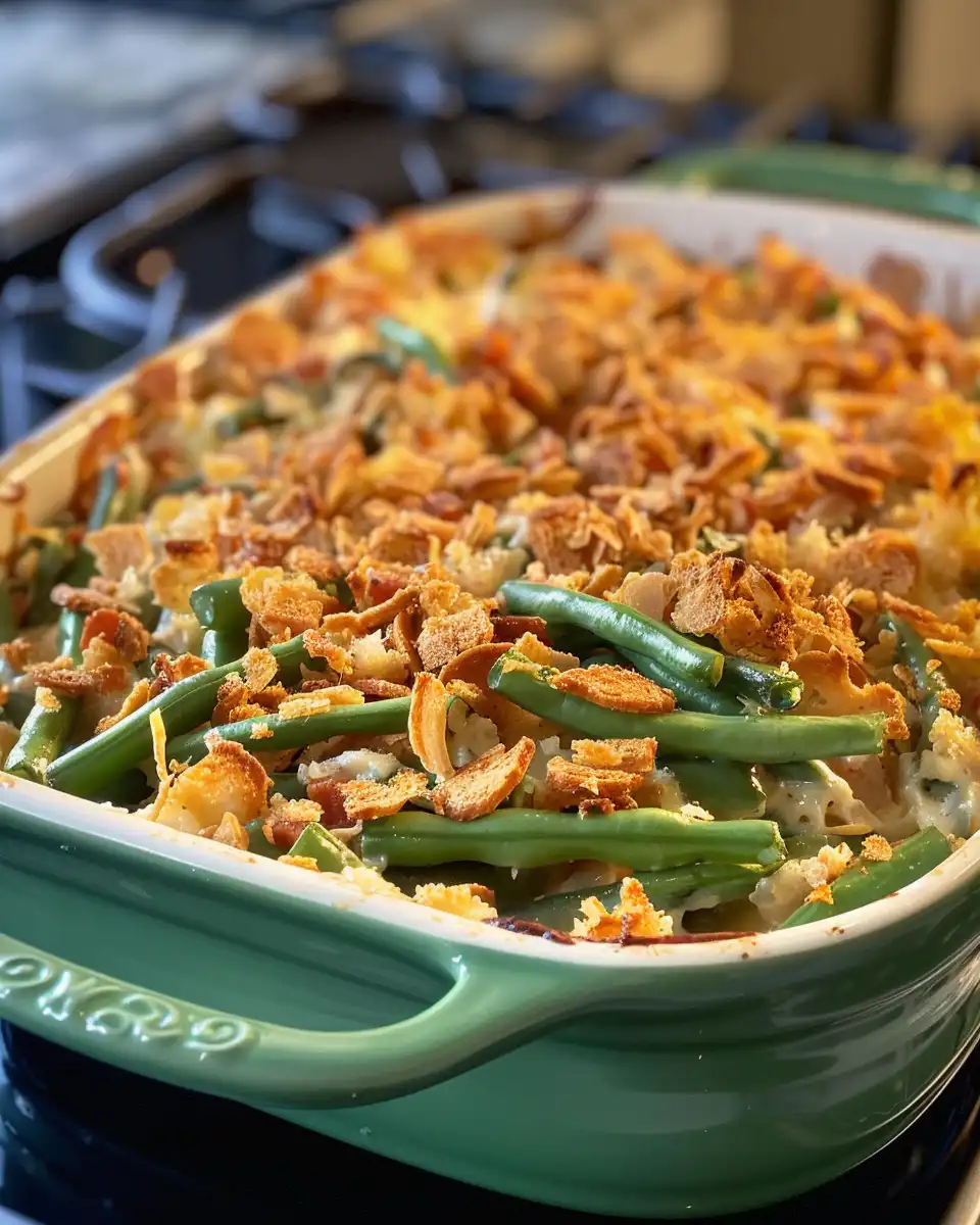 Ingredients for green bean casserole ready on kitchen counter