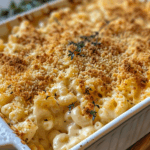 Gourmet Baked Mac and Cheese with a Crunch taken with iphone 15 pro max --iw 2 --ar 4:5 --v 6.0 --raw