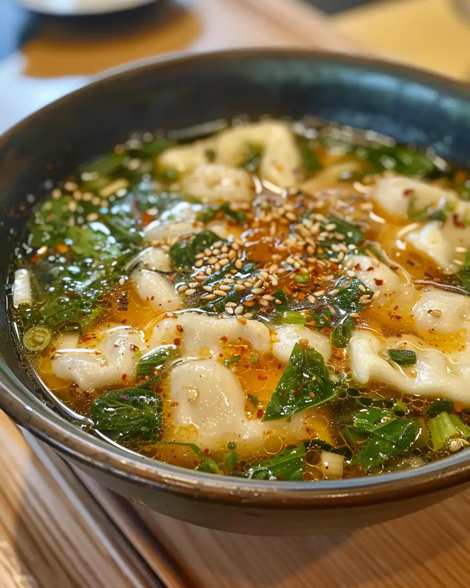 Fresh ingredients for gyoza soup including cabbage and mushrooms
