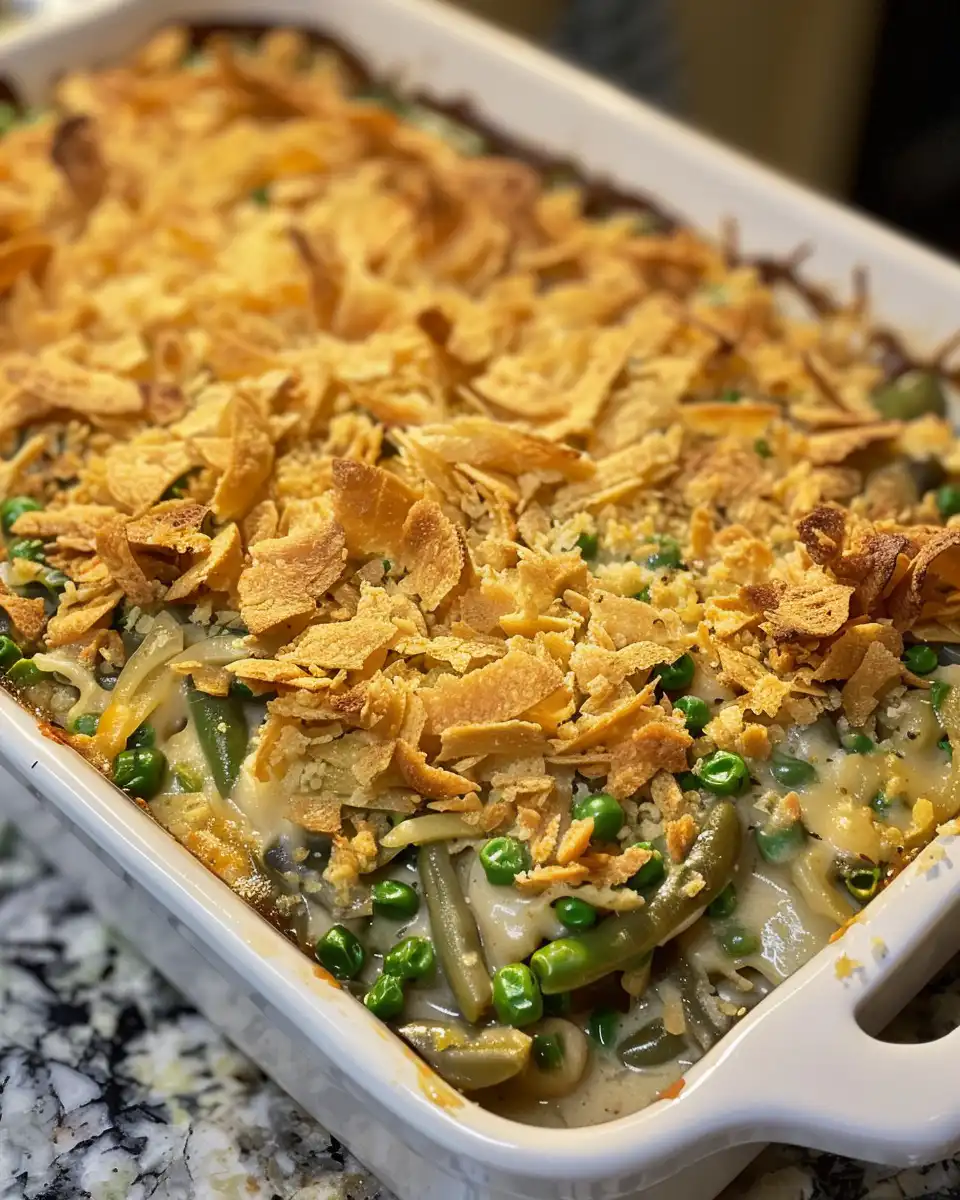 Ingredients for homemade green bean casserole prepped on kitchen counter