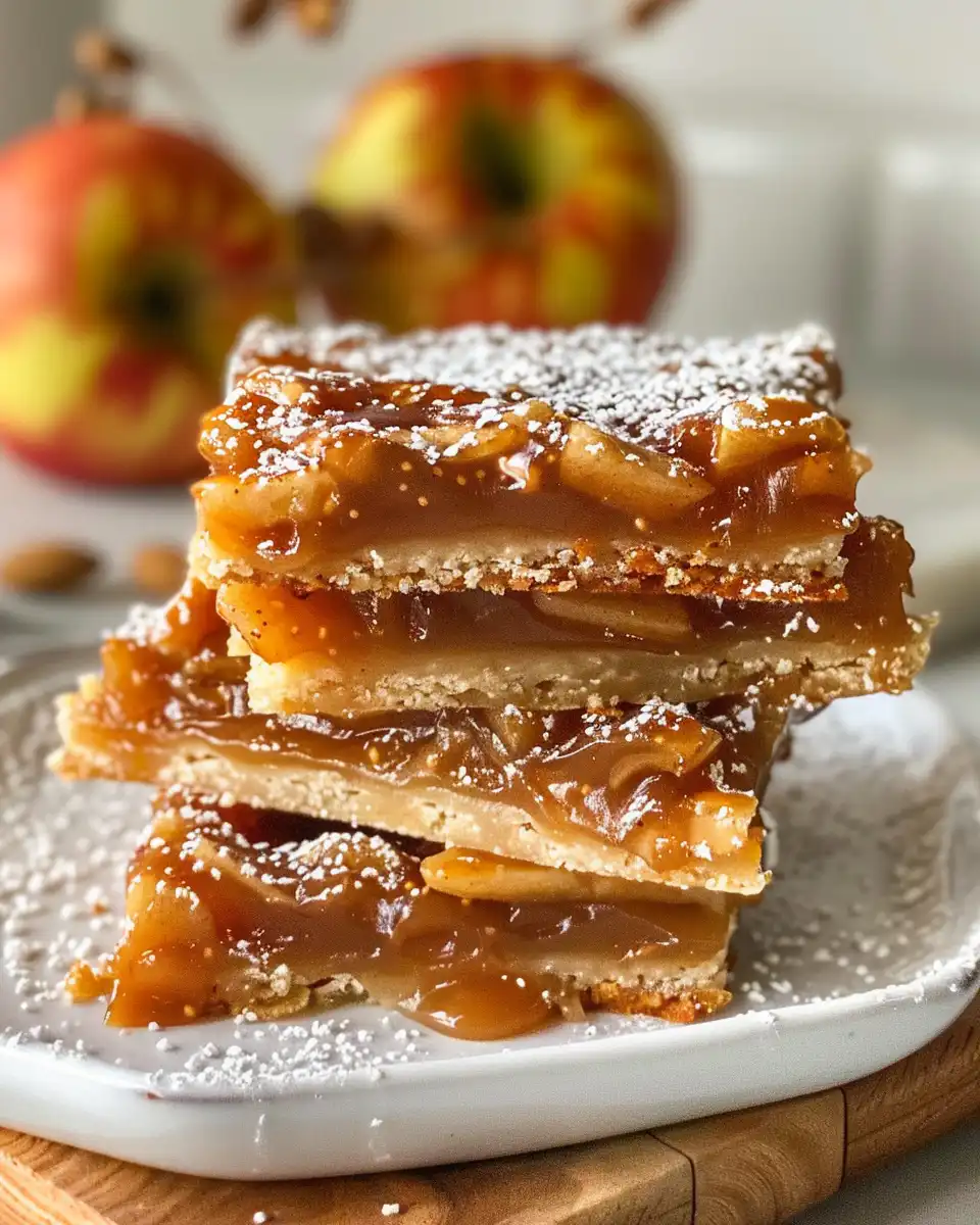 Ingredients for salted caramel apple bars including diced apples and crumble topping