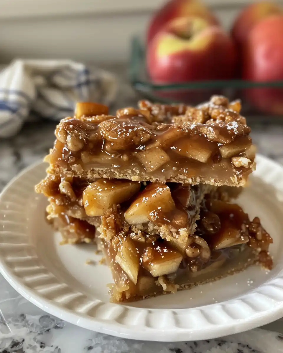 Salted caramel apple bars fresh out of the pressure cooker, golden cinnamon aroma