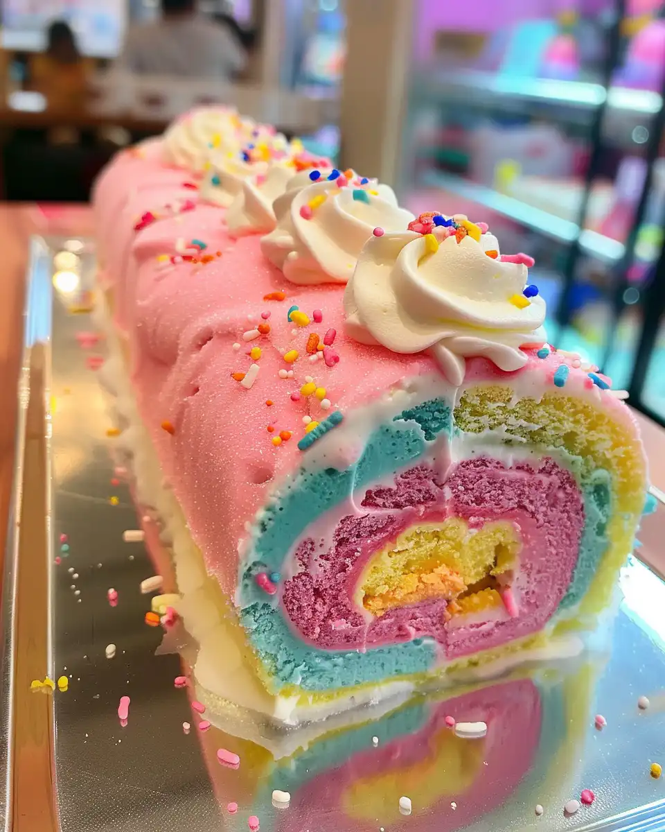 Japanese Cotton Candy Swiss Cake Roll fresh from the pressure cooker with soft texture