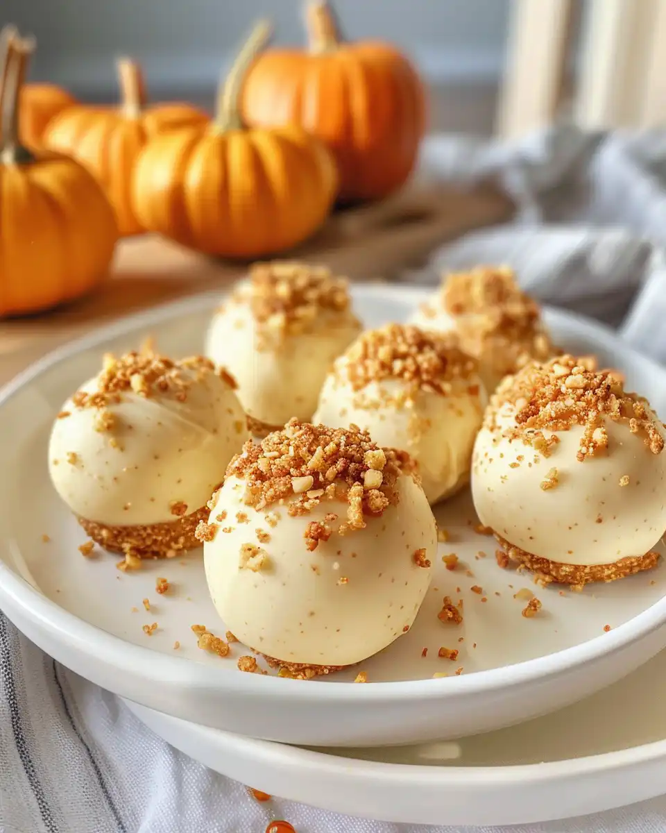 Close-up of no bake pumpkin cheesecake balls in pressure cooker