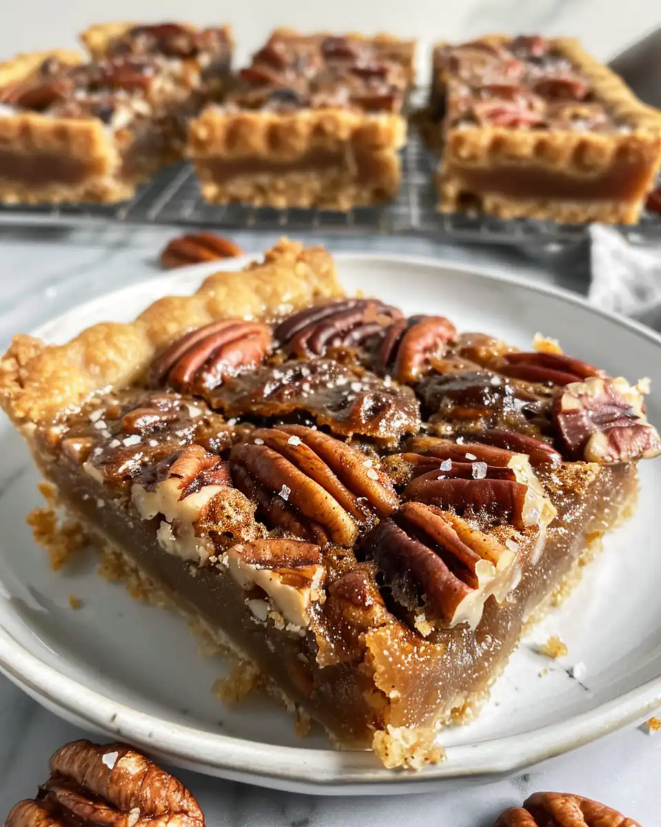 Ingredients for salted maple pecan pie bars prepared on kitchen counter